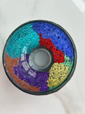 Gaudi' Multicolor Mosaic Glass Bowl Beautiful Home Office Decor item